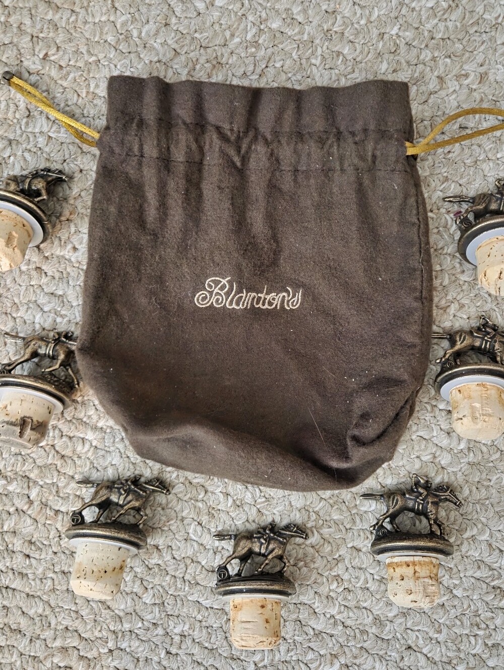 Blanton's Bourbon Stoppers (7) and Bag